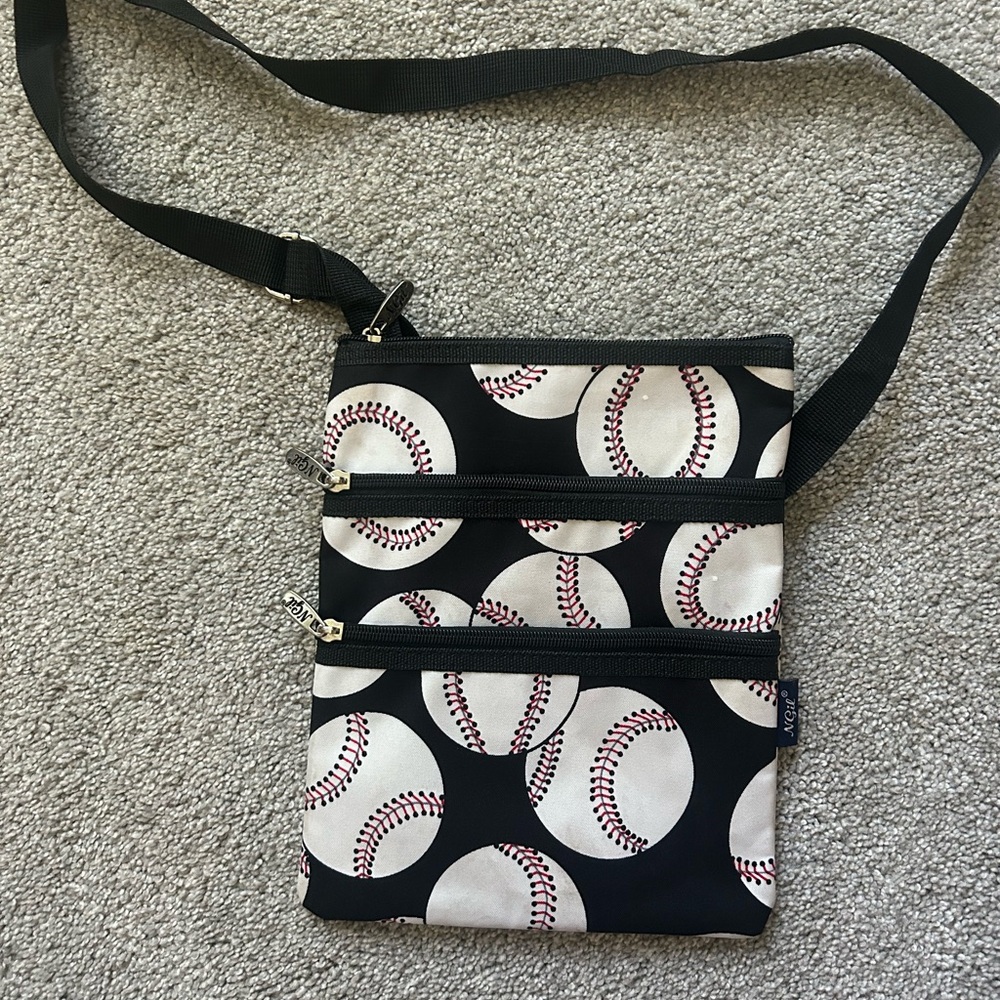 Baseball Print Crossbody Bag